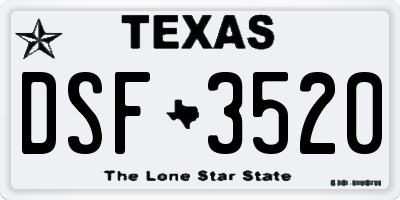 TX license plate DSF3520