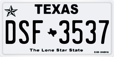 TX license plate DSF3537