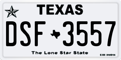 TX license plate DSF3557