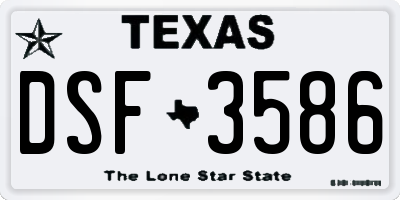 TX license plate DSF3586