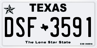 TX license plate DSF3591