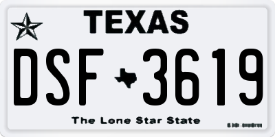 TX license plate DSF3619