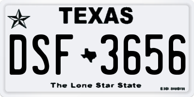 TX license plate DSF3656