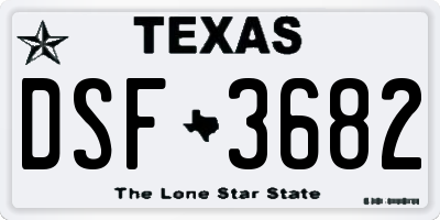 TX license plate DSF3682