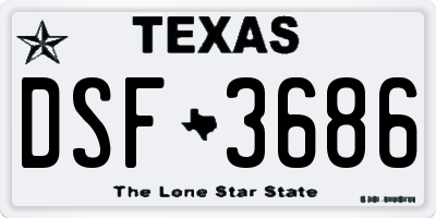 TX license plate DSF3686