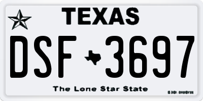 TX license plate DSF3697