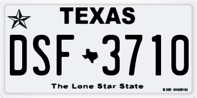 TX license plate DSF3710