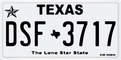 TX license plate DSF3717