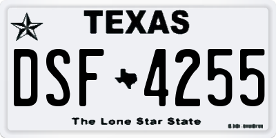 TX license plate DSF4255