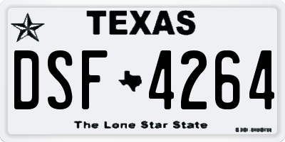 TX license plate DSF4264