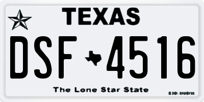 TX license plate DSF4516