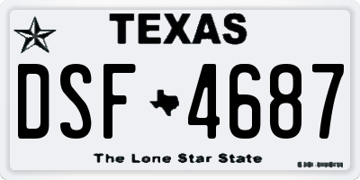 TX license plate DSF4687