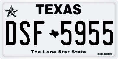 TX license plate DSF5955