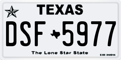 TX license plate DSF5977