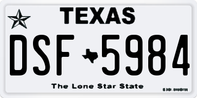 TX license plate DSF5984