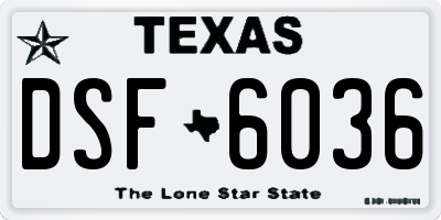 TX license plate DSF6036