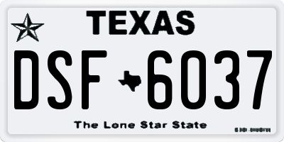 TX license plate DSF6037