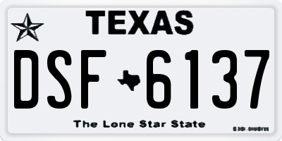 TX license plate DSF6137