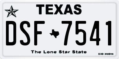 TX license plate DSF7541