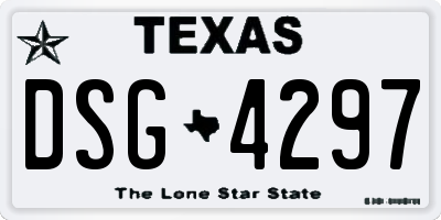 TX license plate DSG4297