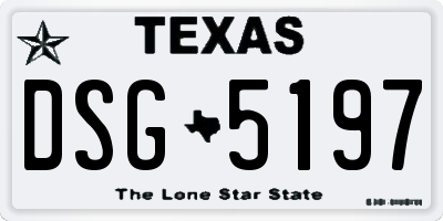 TX license plate DSG5197