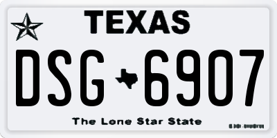 TX license plate DSG6907