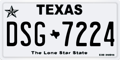 TX license plate DSG7224