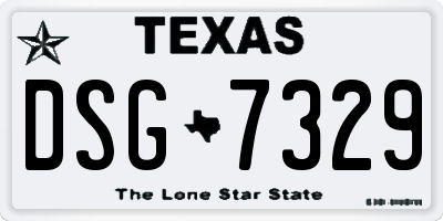 TX license plate DSG7329