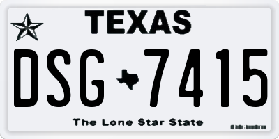 TX license plate DSG7415