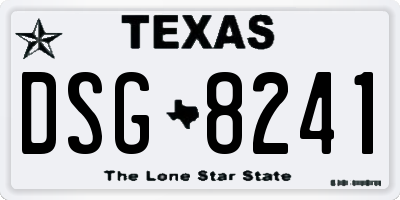 TX license plate DSG8241