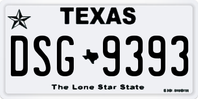 TX license plate DSG9393