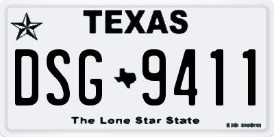 TX license plate DSG9411