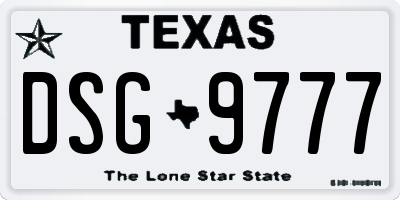 TX license plate DSG9777