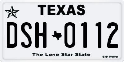 TX license plate DSH0112