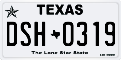 TX license plate DSH0319