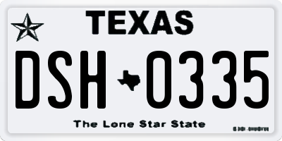 TX license plate DSH0335