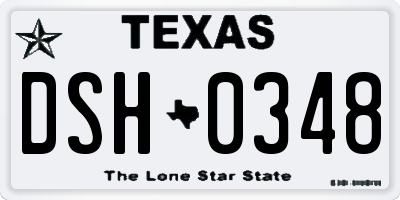 TX license plate DSH0348