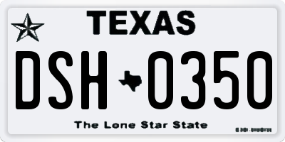 TX license plate DSH0350