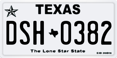 TX license plate DSH0382