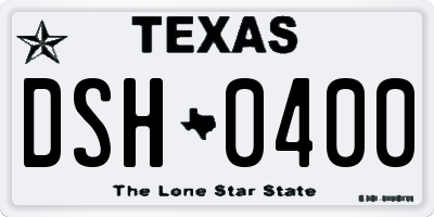 TX license plate DSH0400