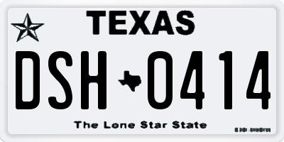 TX license plate DSH0414