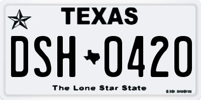 TX license plate DSH0420