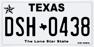 TX license plate DSH0438