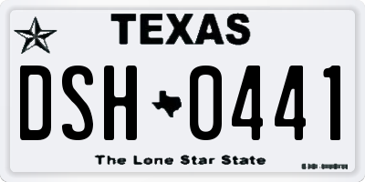 TX license plate DSH0441