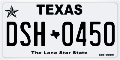 TX license plate DSH0450