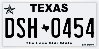 TX license plate DSH0454