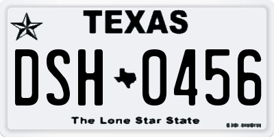 TX license plate DSH0456