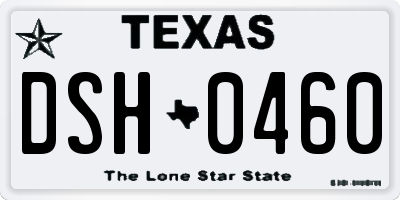 TX license plate DSH0460