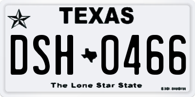 TX license plate DSH0466