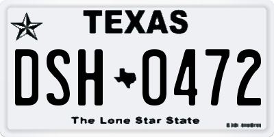 TX license plate DSH0472